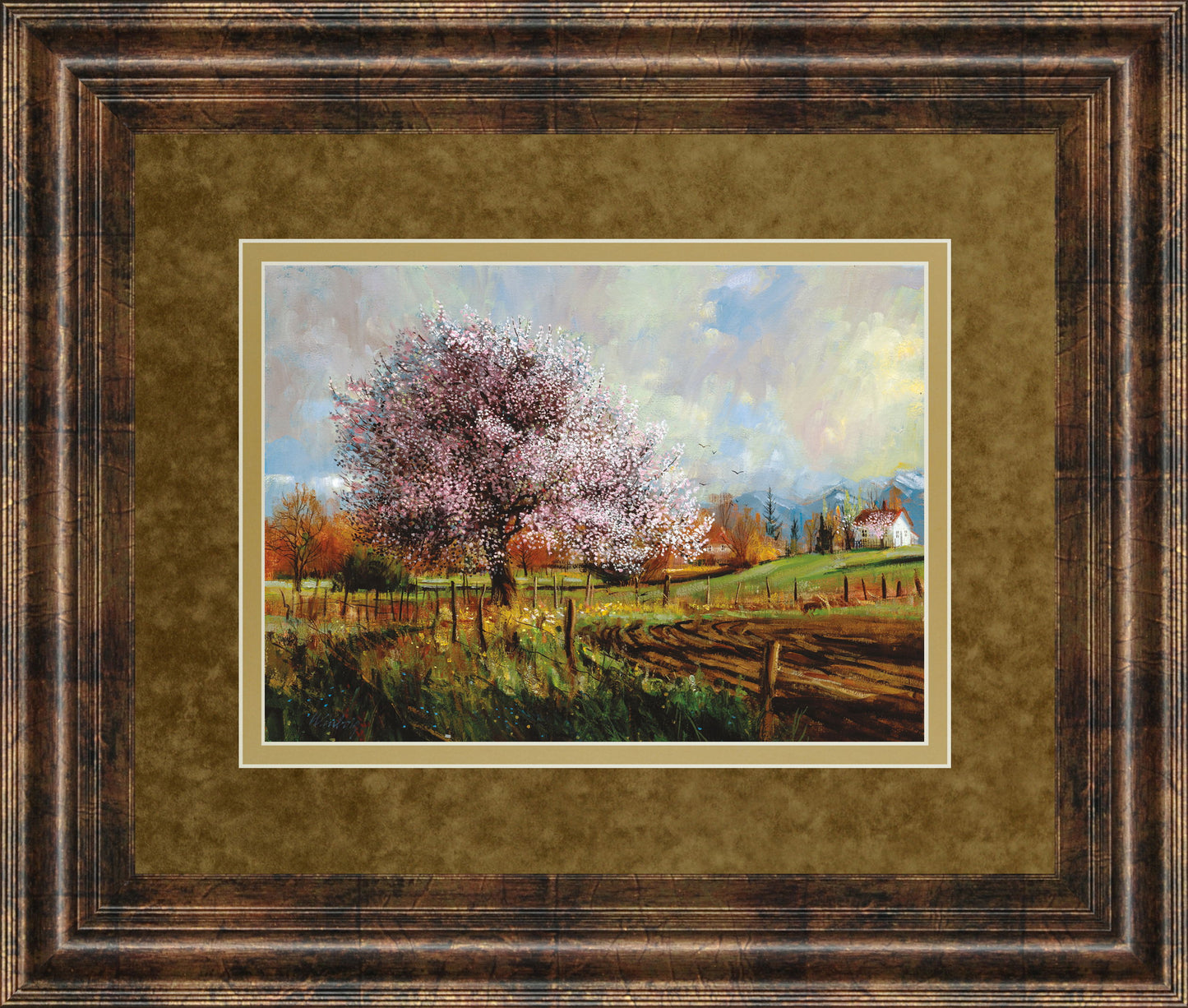 Spring Blossoms By Larry Winborg - Framed Print Wall Art - Green