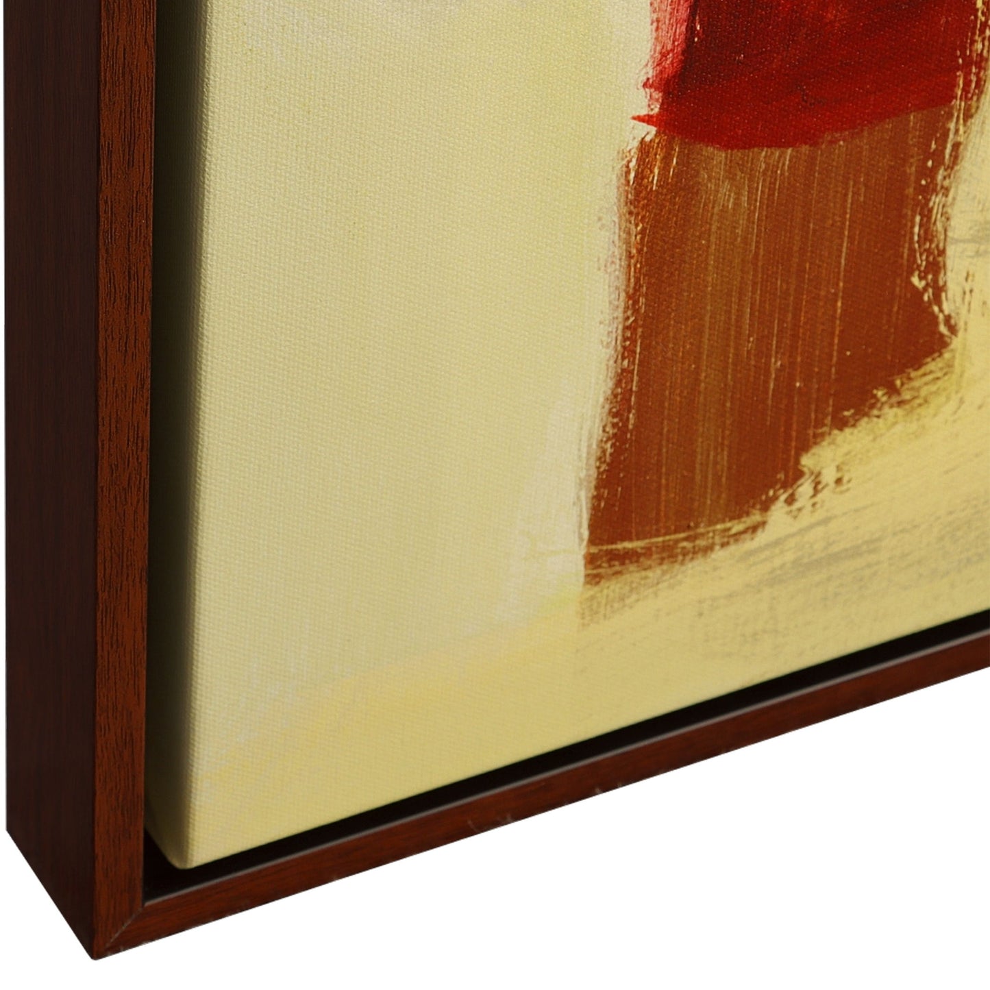 Peaches - Framed Canvas Abstract Art - Yellow