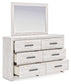 Cayboni - Dresser And Mirror - Whitewash