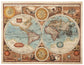 49x64 Framed - World Map - Light Brown