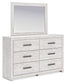 Cayboni - Dresser And Mirror - Whitewash
