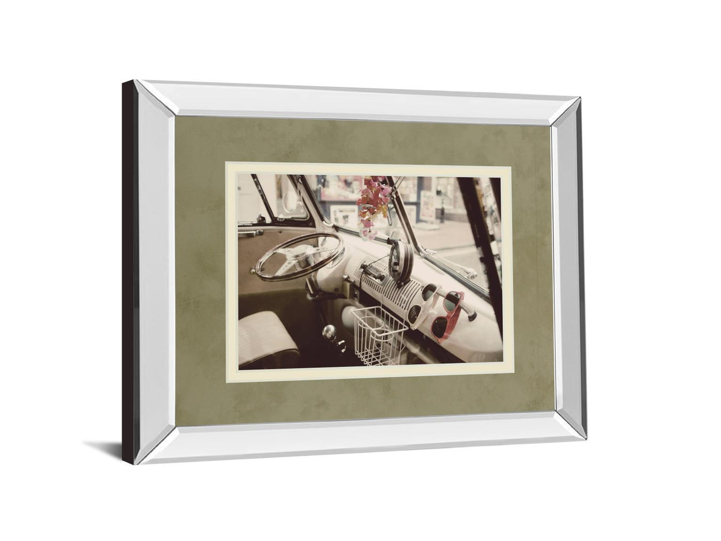 Cool Cats By Gail Peck - Mirror Framed Print Wall Art - White