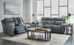 Mindanao - 2 Pc. - Power Reclining Sofa, Power Reclining Loveseat with Console - Steel