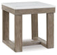 Loyaska - Square End Table - Brown / Ivory