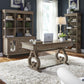 Simply Elegant - 3 Piece Home Office Set (Desk & Hutch Set) - Heathered Taupe