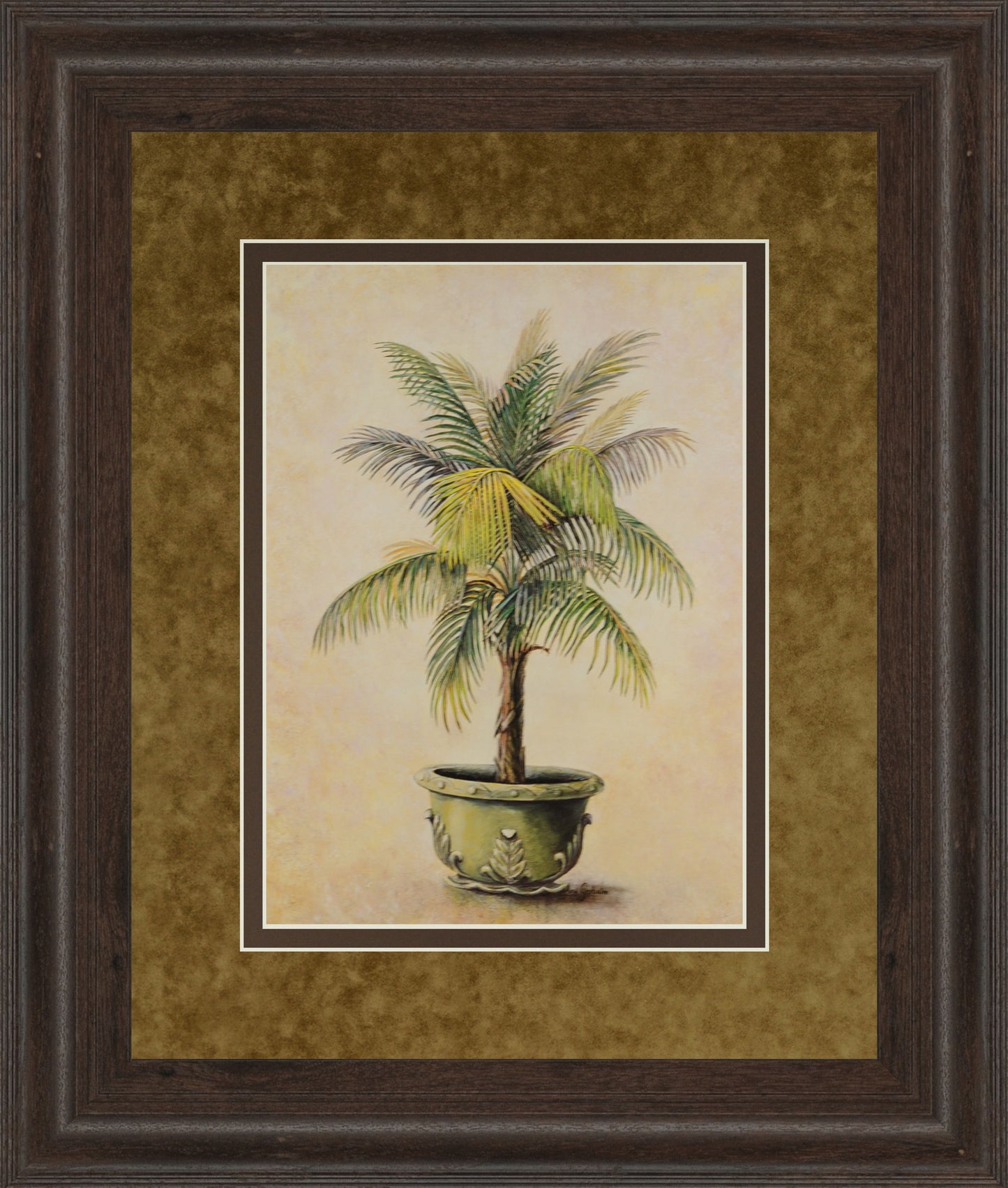 Potted Palm I - Framed Print Wall Art - Green
