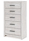 Cayboni - Five Drawer Chest - Whitewash