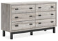 Vessalli - Six Drawer Dresser - Black / Gray