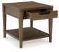 Roanhowe - Rectangular End Table - Brown