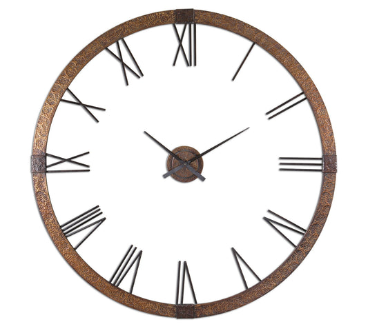 Amarion - 60" Copper Wall Clock - Light Brown