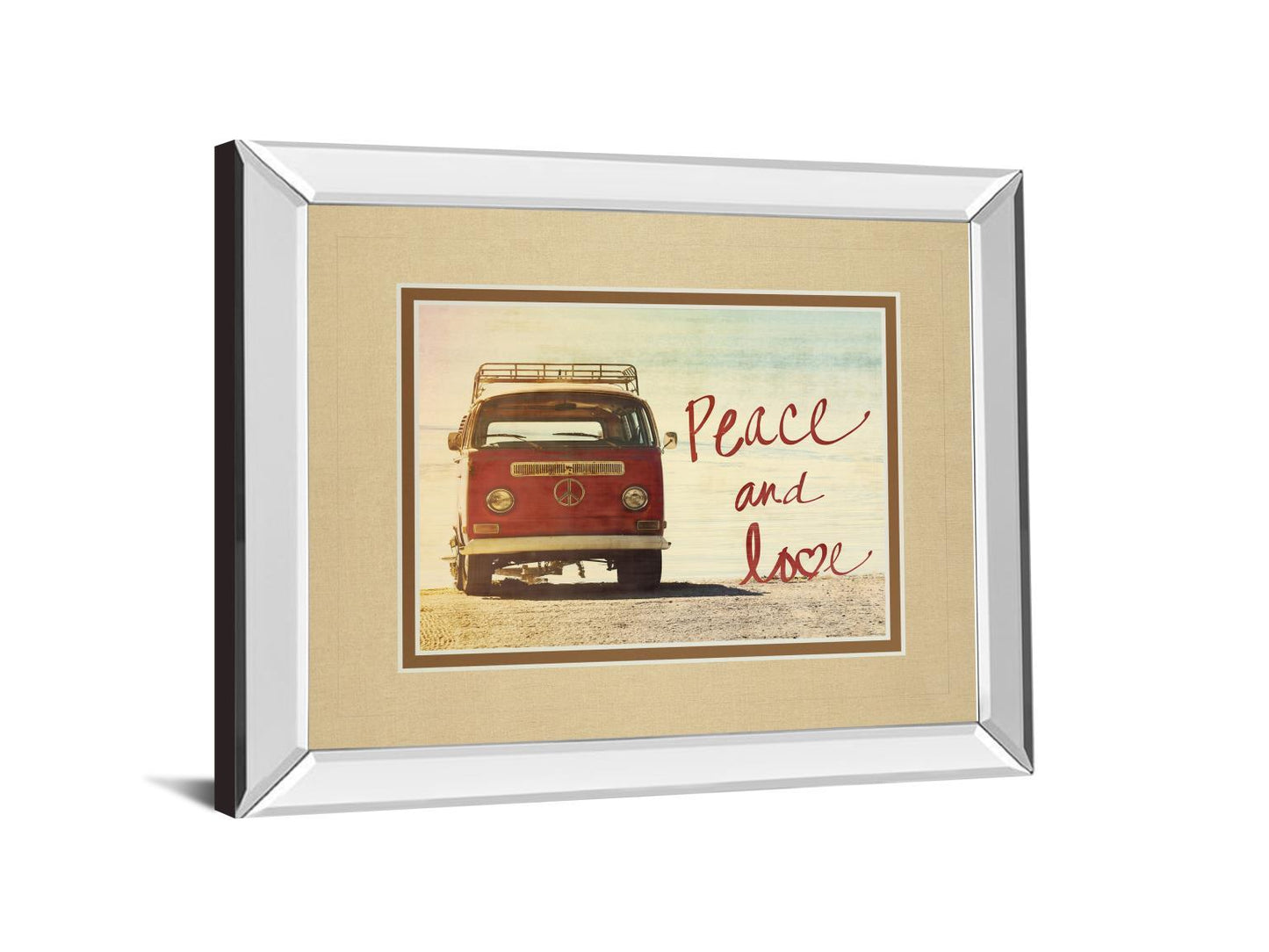 Peace And Love By Gail Peck - Mirror Framed Print Wall Art - Red
