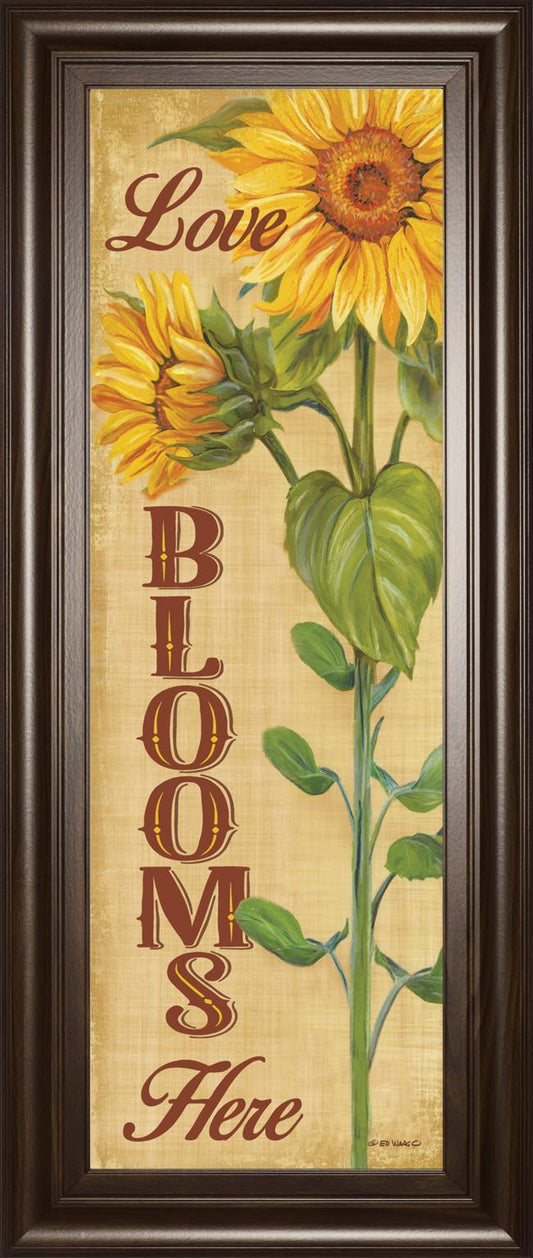 18x42 Love Blooms Here By Ed Wargo - Yellow