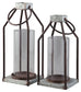 Diedrick - Lantern Set (Set of 2) - Gray / Black