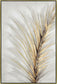 Hand Painted Textured Canvas With Foil In Frame Gold Feather 35 x 24