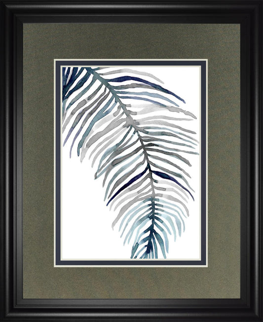 34x40 Blue Feathered Palm II By Emma Scarvey - Dark Gray
