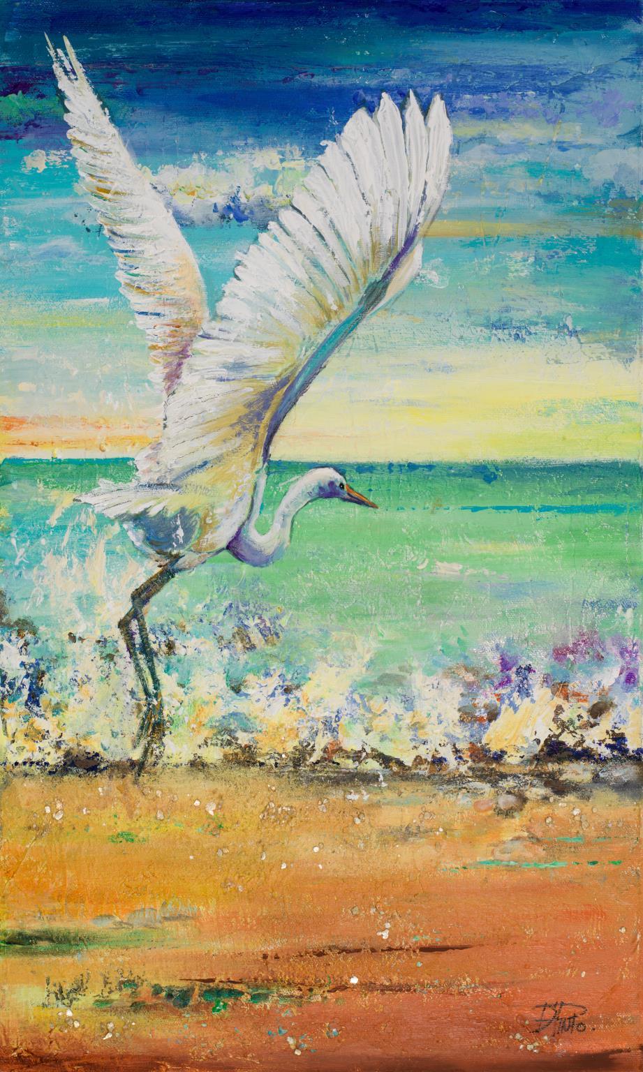 Framed - Great Egret I By Patricia Pinto 64 X 49