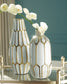 Mohsen - Vase Set (Set of 2) - Gold Finish / White