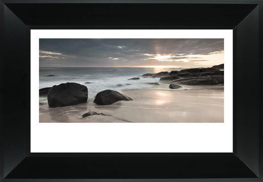 Midnight Sunset By Assaf Frank - Framed Print Wall Art - Dark Gray
