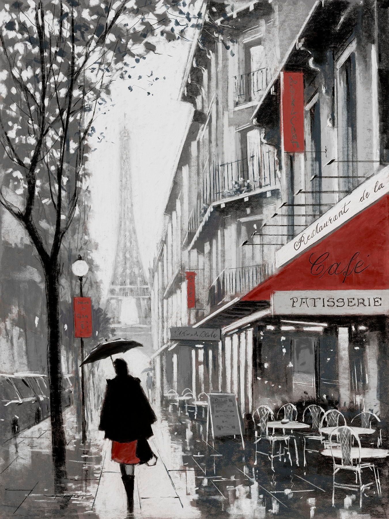 Framed - Rainy Paris I By A. Orme - Dark Gray