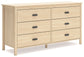 Cabinella - Six Drawer Dresser - Tan