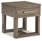 Loyaska - Rectangular End Table - Grayish Brown
