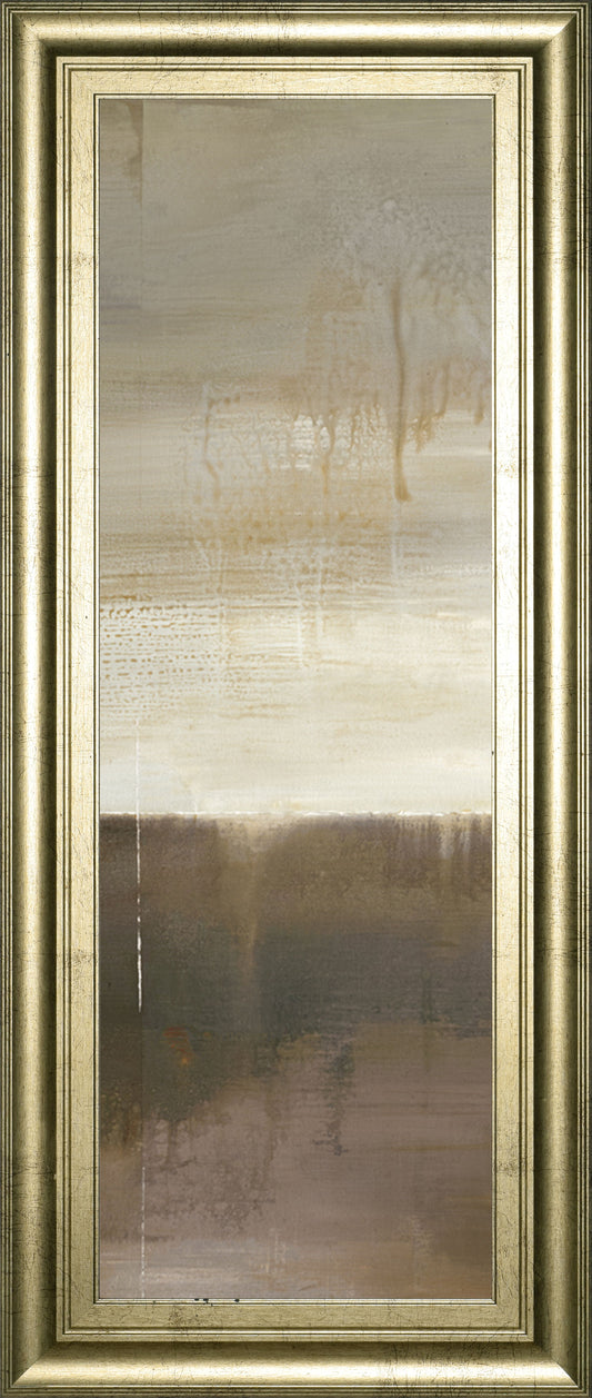 18x42 September Fog Descending By Heather Ross - Framed Print Wall Art - Dark Brown