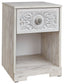 Paxberry - One Drawer Night Stand - Open Cubby - Whitewash