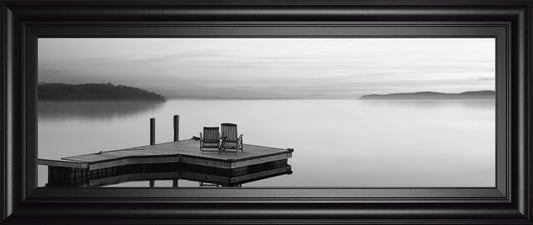 18x42 Black & White Water Panel XI By James McLoughlin - Dark Gray