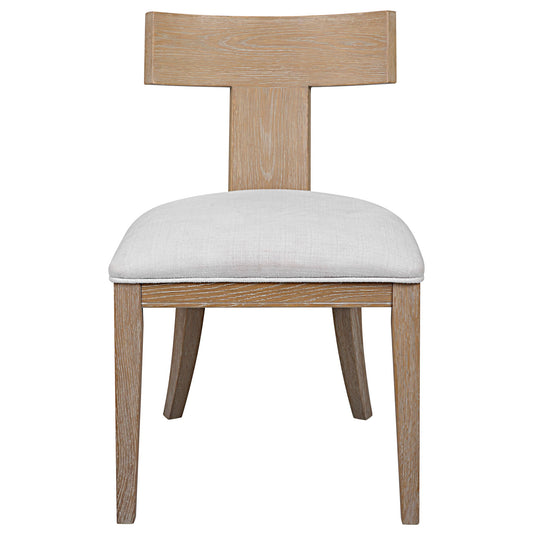 Idris - Armless Chair Natural - White & Light Brown