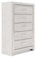 Altyra - Five Drawer Chest - White
