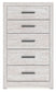 Cayboni - Five Drawer Chest - Whitewash