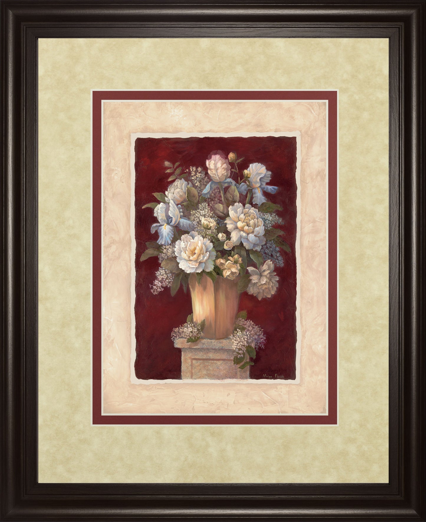 Traditional Red Il By Vivian Flasch - Framed Print Wall Art - Red