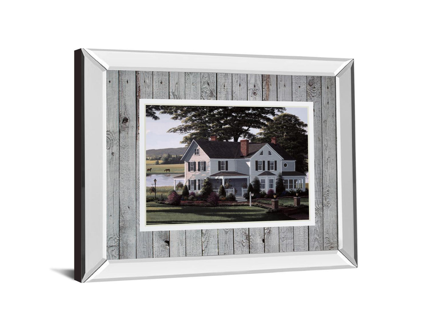 The Counrty Inn By Saunders B. Mirrored Frame - Green