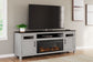 Darborn - 88" TV Stand With Electric Infrared Fireplace Insert - Gray / Brown