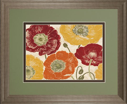 A Poppy's Touch I Spice By Daphne Brissonnet - Framed Print Wall Art - Orange