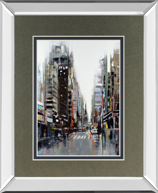 La Ville By Kadniri, A. - Mirror Framed Print Wall Art - Dark Gray