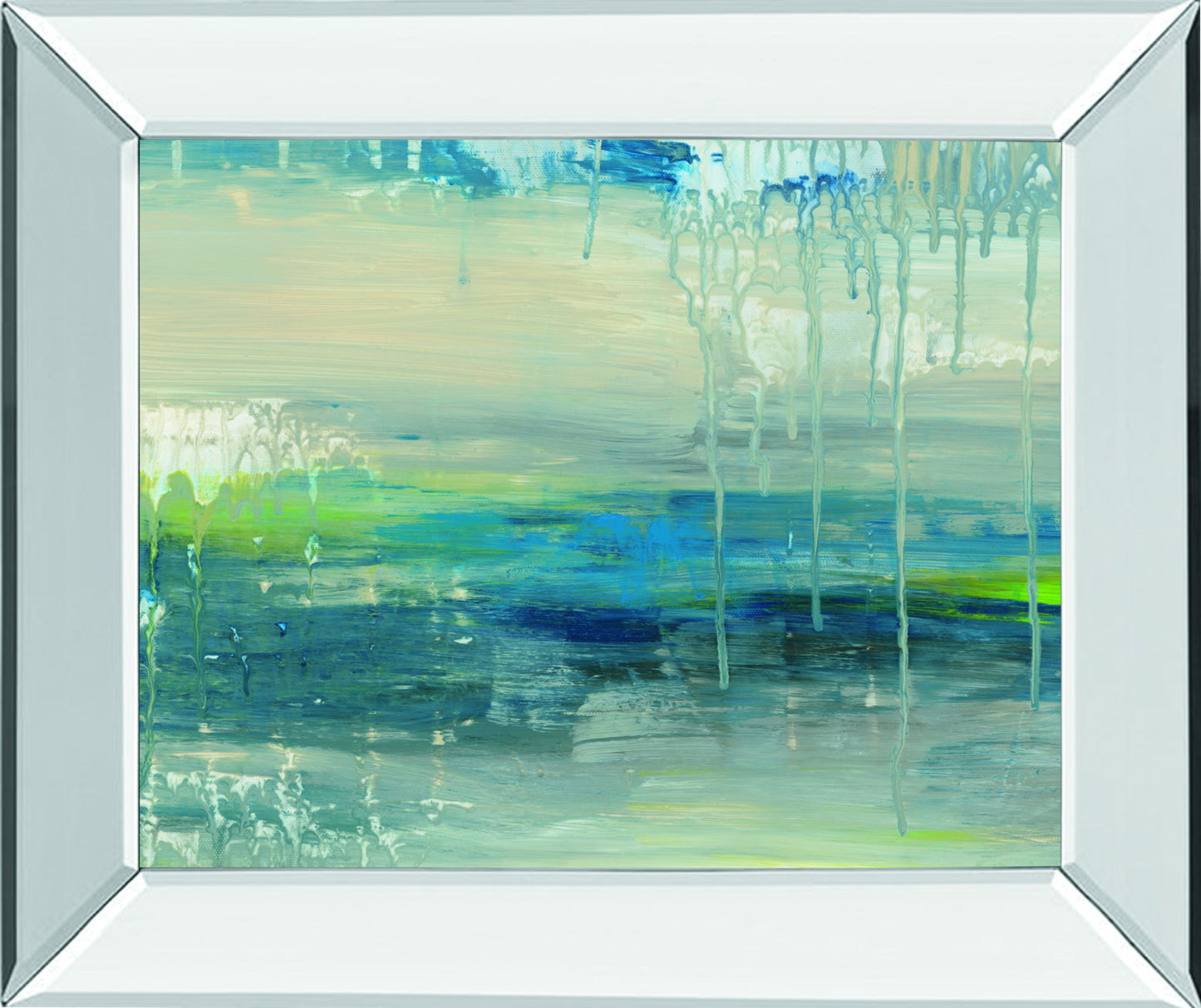 Tasha By Wani Pasion - Mirror Framed Print Wall Art - Blue