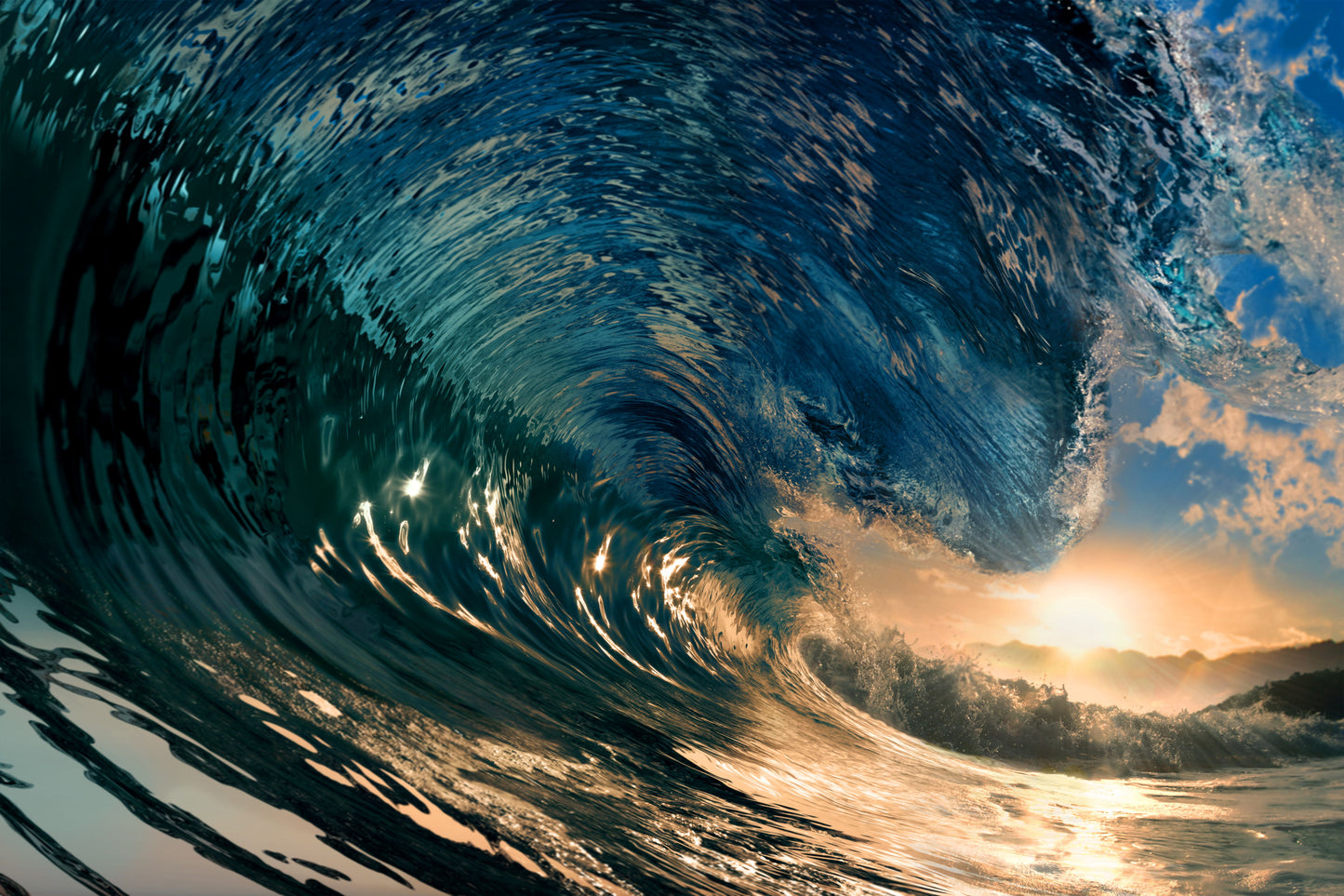 Framed - Ocean Wave - Blue