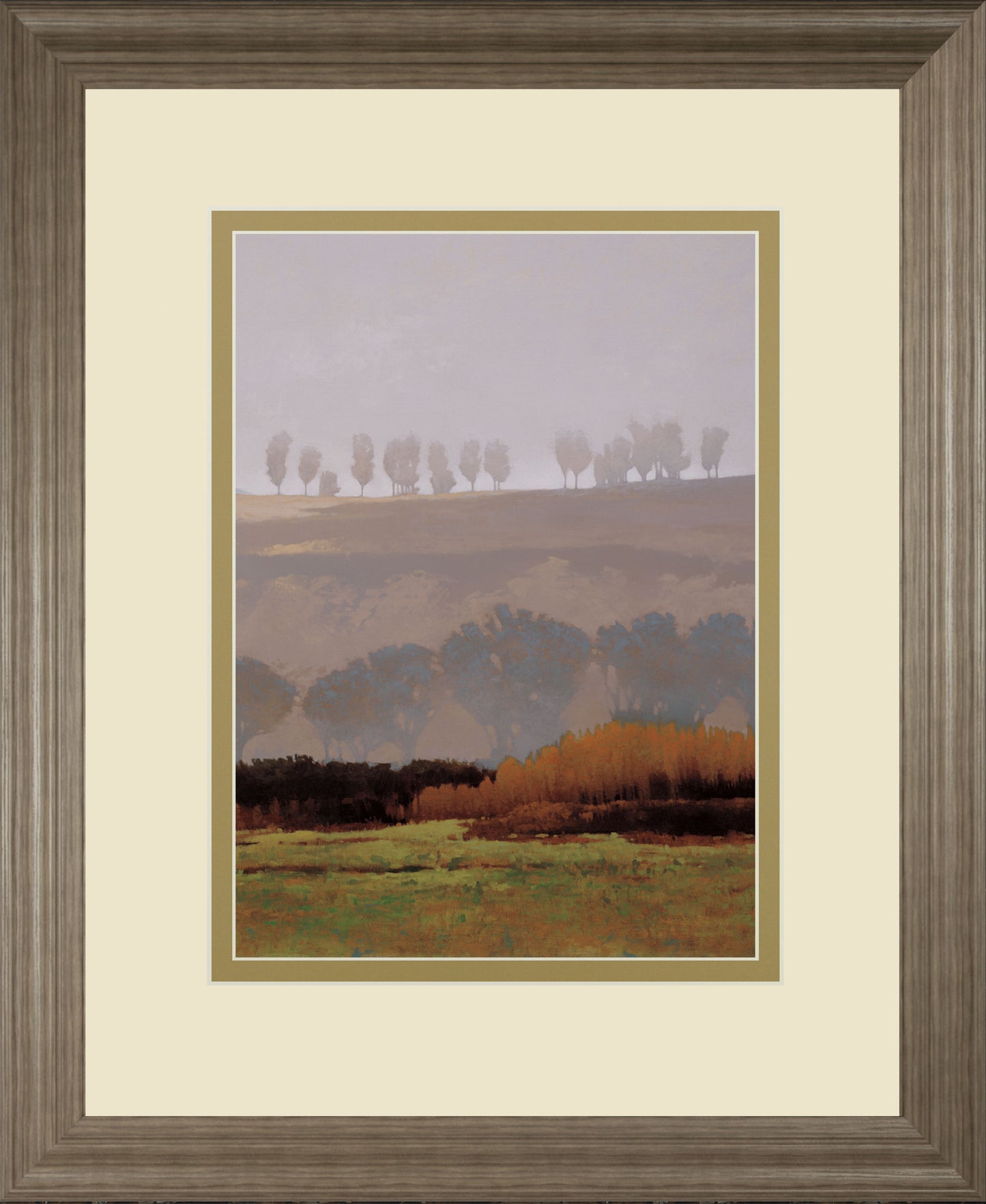 Trees Above The River By M. Bohne - Framed Print Wall Art - Dark Brown