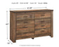 Trinell - Six Drawer Dresser - 61.34" x 15.98" x 42.99" - Brown Dark