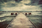 Small - Cloudy Pier - Blue