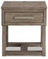 Loyaska - Rectangular End Table - Grayish Brown