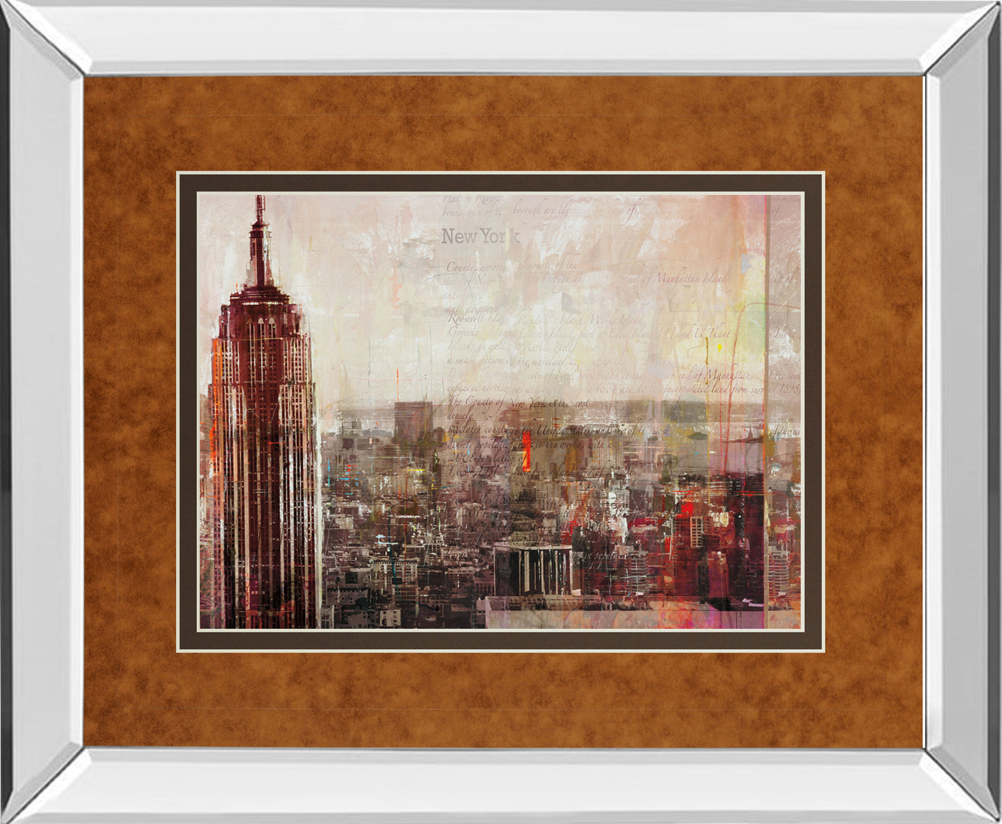 Shades Of New York By Markus Haub - Mirror Framed Print Wall Art - Red