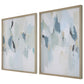 Seabreeze - Abstract Framed Canvas Prints (Set of 2) - Light Blue