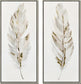 Hand Painted Textured Canvas In Frame 24x54 (Set of 2) - White