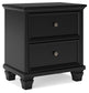 Lanolee - Two Drawer Nightstand - Black