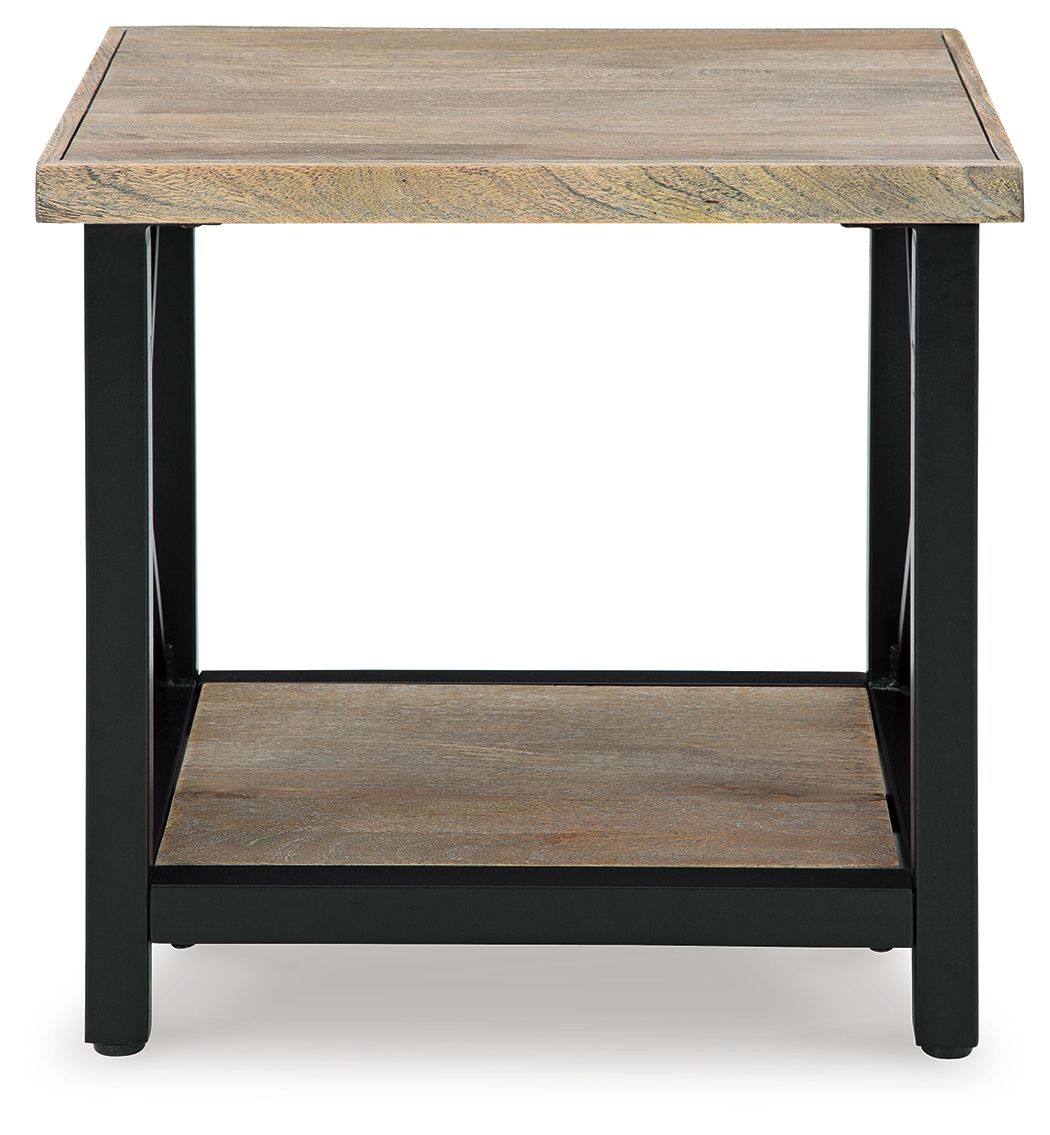 Bristenfort - Rectangular End Table - Brown / Black