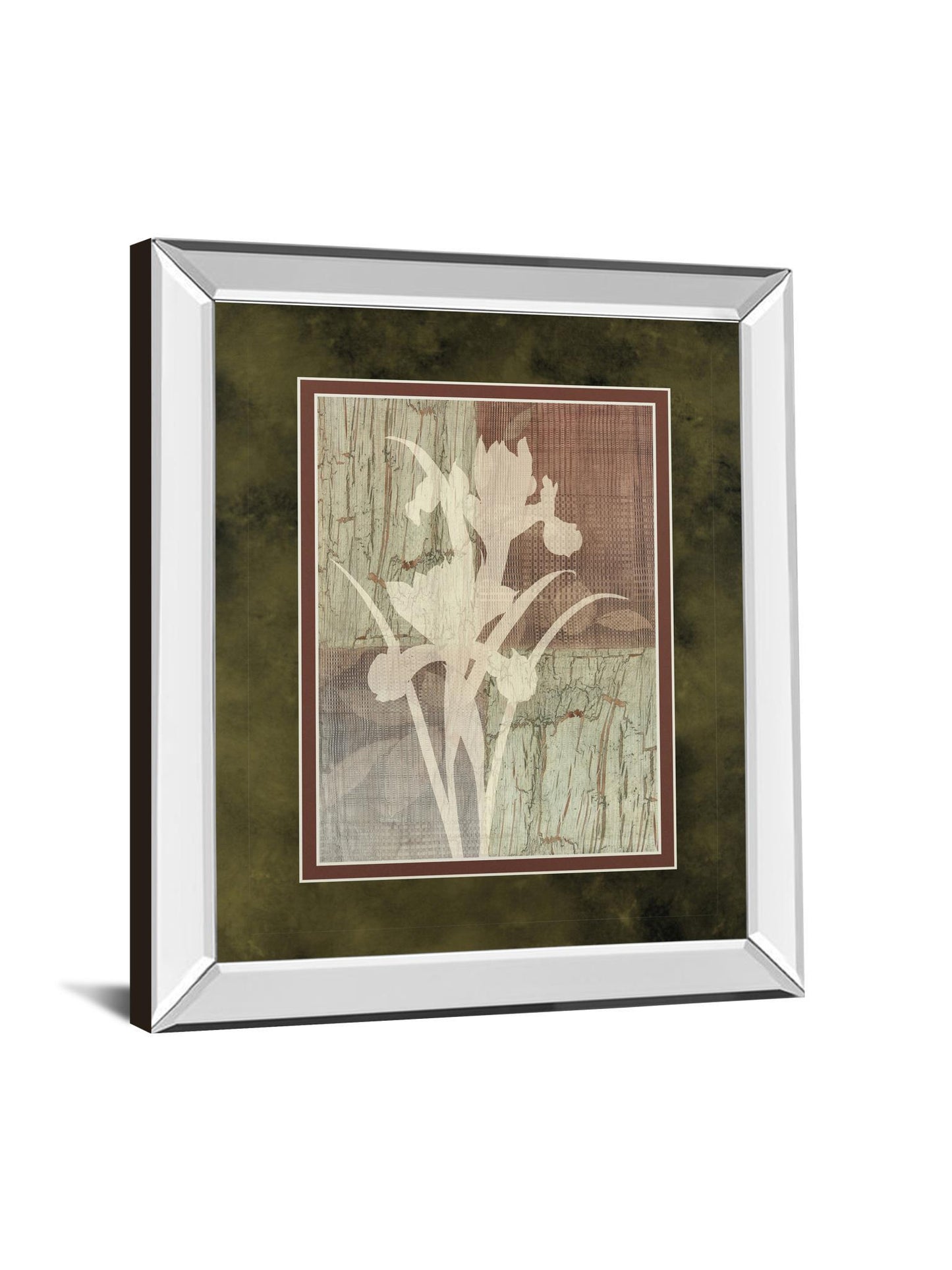 Iris Silhouette By Various - Mirror Framed Print Wall Art - White
