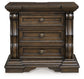 Maylee - Three Drawer Night Stand - Dark Brown