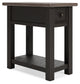 Tyler Creek - Chair Side End Table - Black / Gray